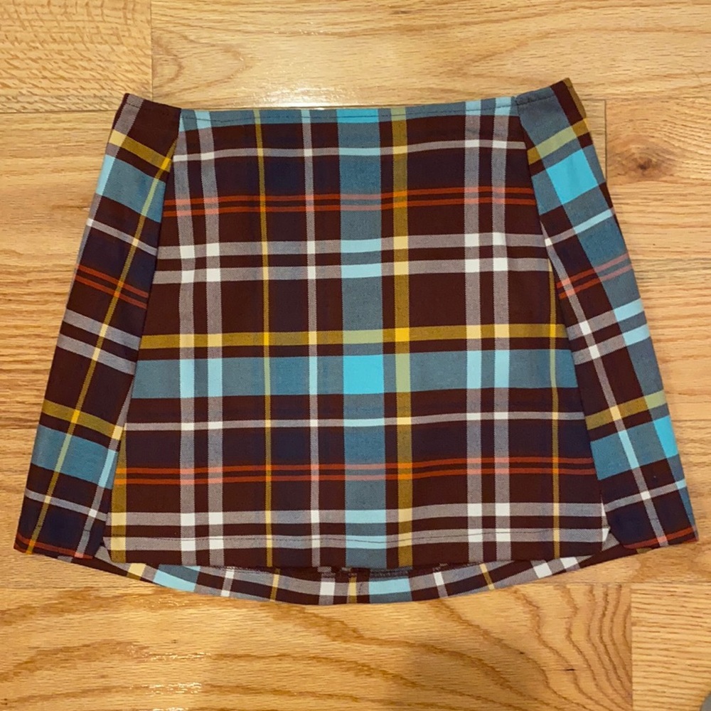 High Waisted Plaid Skirt